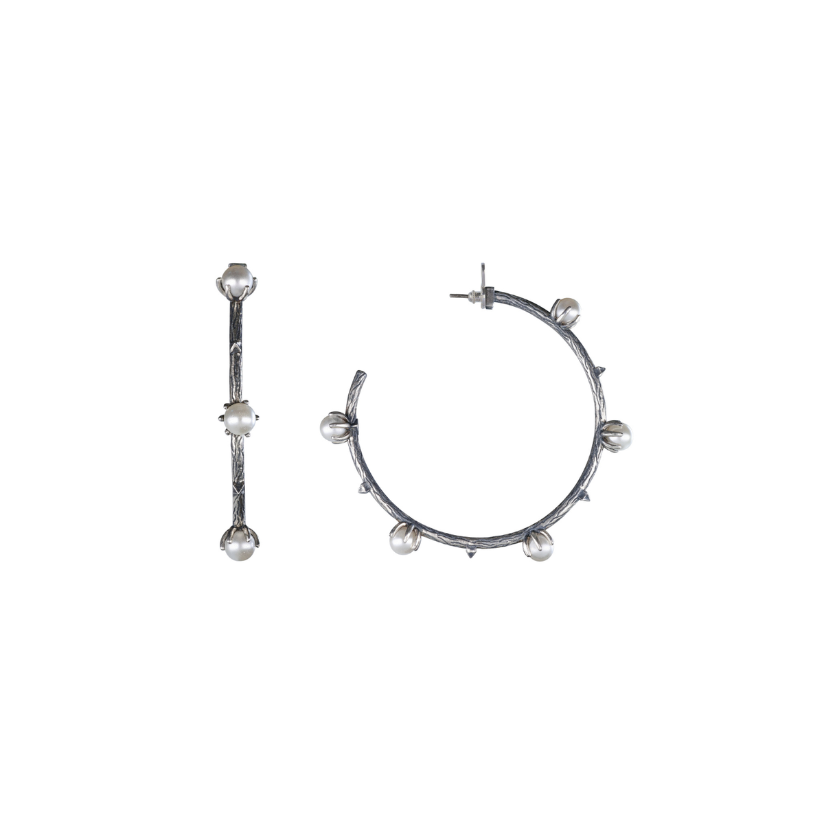 Pearl Hoop Earrings "Bambak"